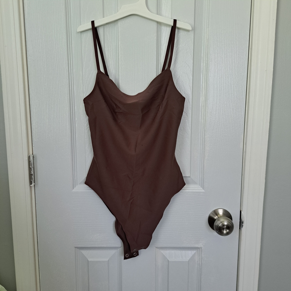 Brown Bodysuit with Spaghetti Straps